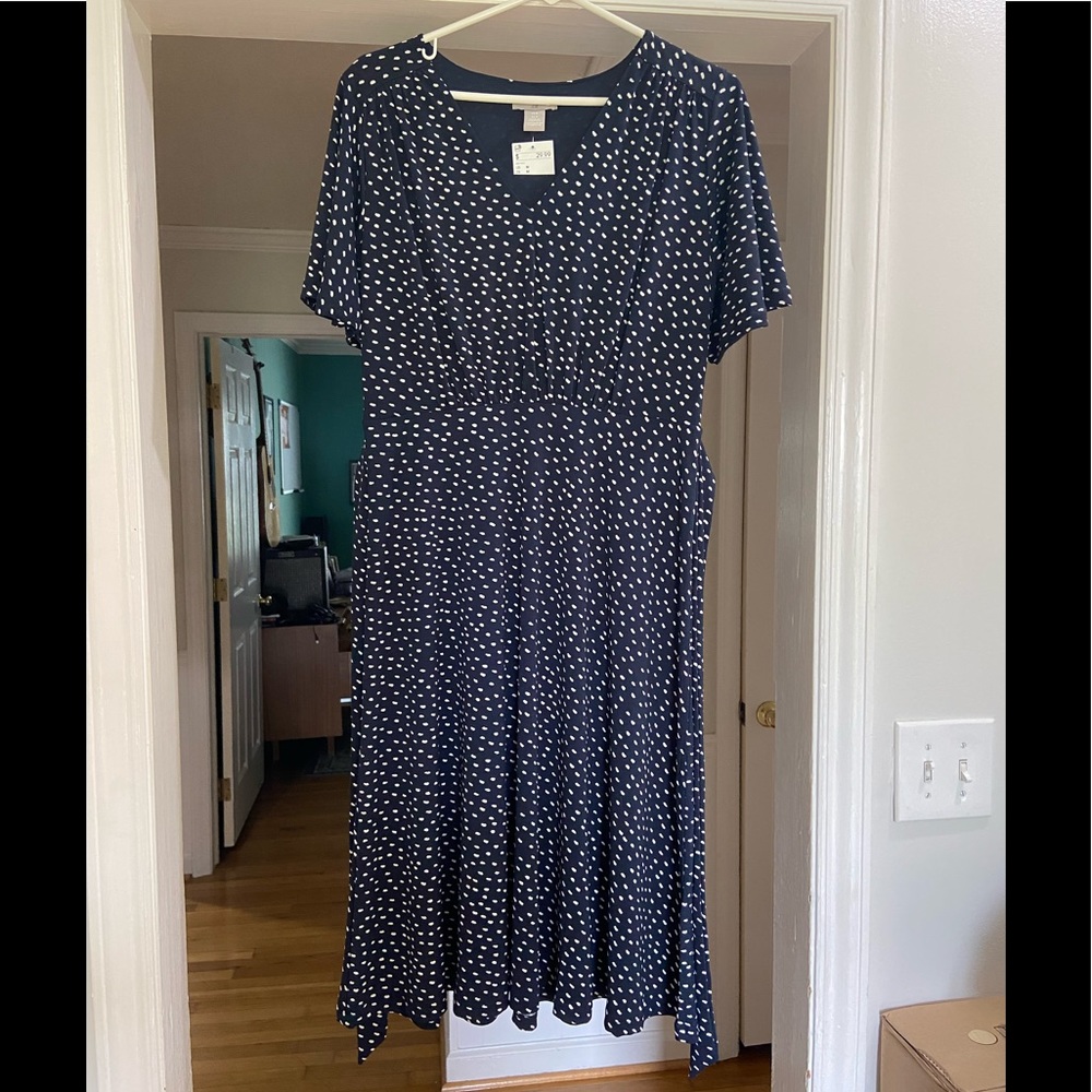 NWT Tie-Waist Polka Dot Dress by H&M size Med